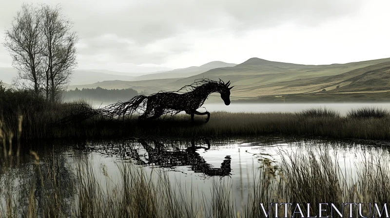 Branch Horse Reflection