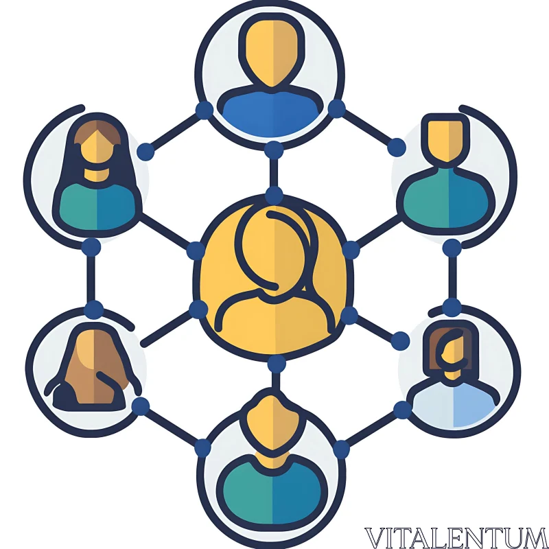 Stylized People Network Connection Concept