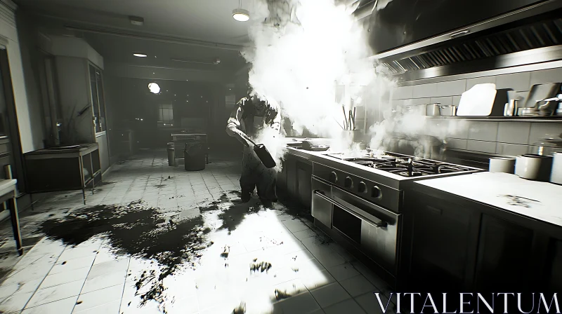 Monochrome Kitchen Fire