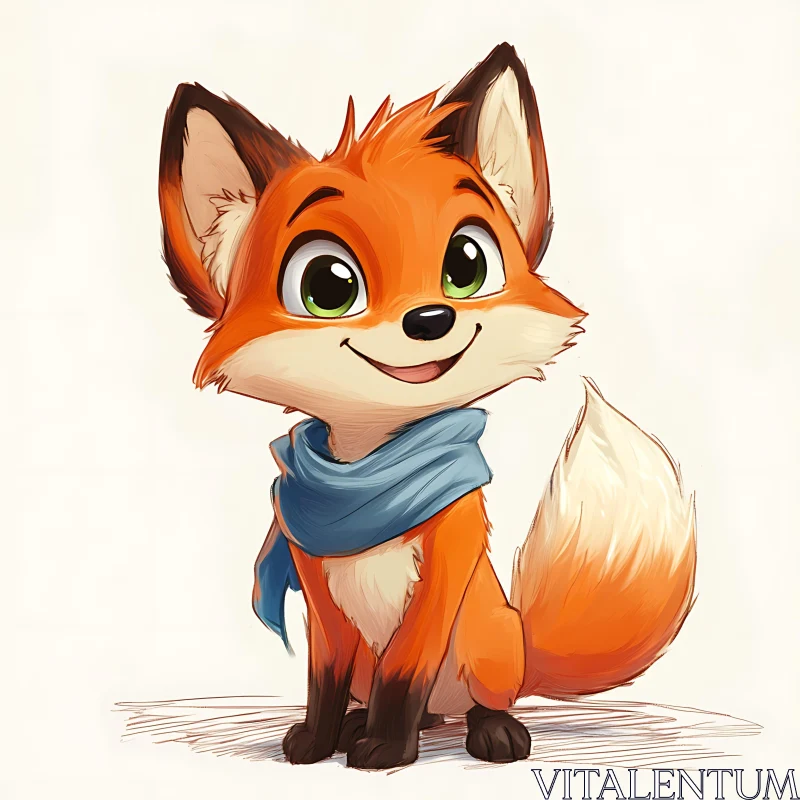 Cute Fox with Scarf Art