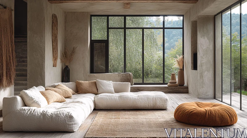 AI ART Modern Interior Design with Natural Light