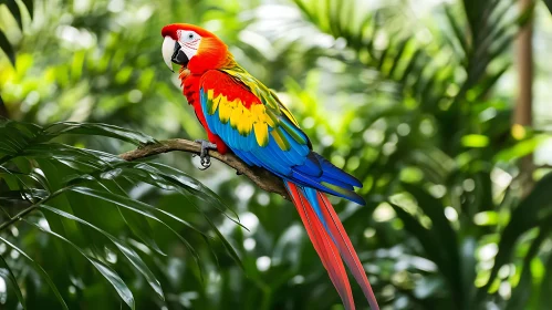 Colorful Macaw Amidst Tropical Foliage