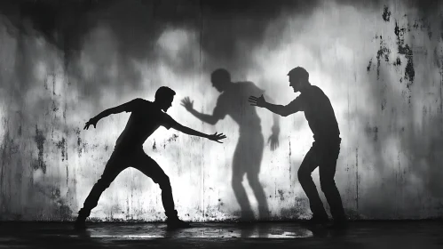 Three Figures in Shadow: A Monochrome Study