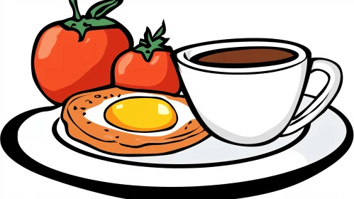 Morning Meal with Coffee and Vegetables