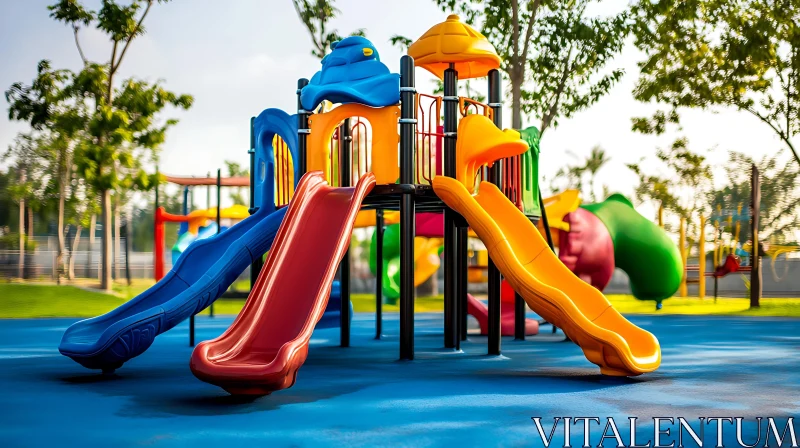 Colorful Slides at the Playground AI Image