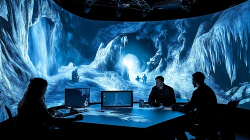 Futuristic VR Meeting Room