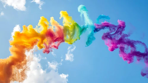 Colorful Smoke Stream in the Sky