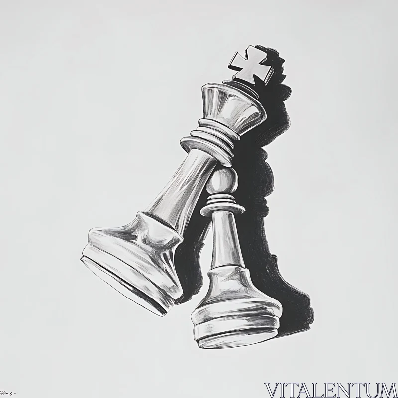 Monochrome Chess Piece Composition