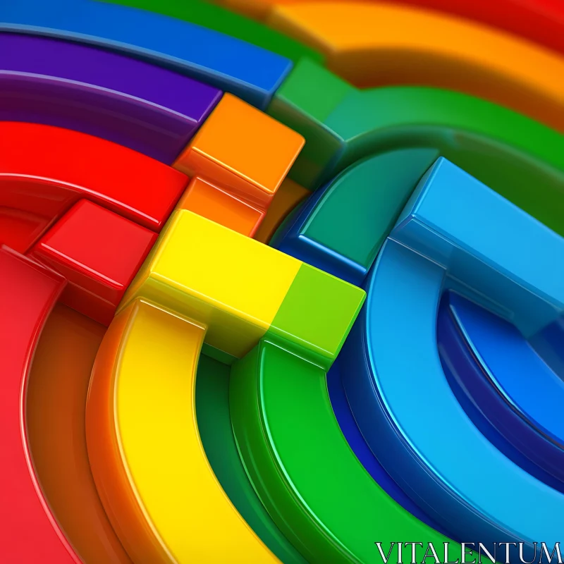 Rainbow Arcs Abstract Composition