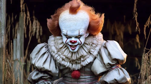 Menacing Clown with Red Hair
