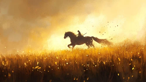 Equine Sunset Silhouette