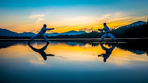 Sunset Fencing Reflection