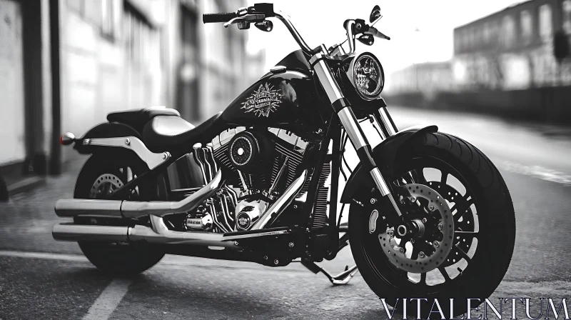 Black and White Motorcycle on Urban Road