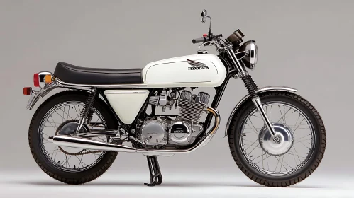 Vintage White Honda Motorcycle