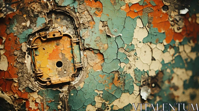 AI ART Industrialization Captured through Fragmented Rust and Decay