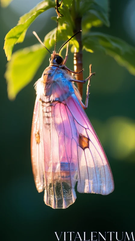 Rustic Naturalism: Lilac Moth in Soft Backlight AI Image