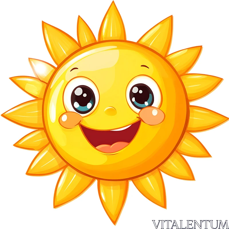 Smiling Sun Cartoon Illustration