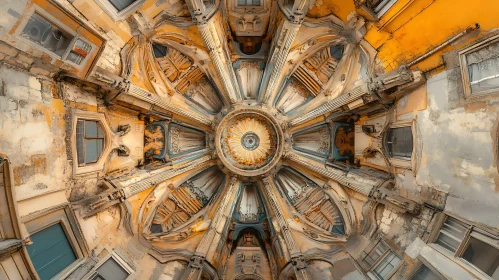 Symmetrical Vintage Ceiling Architecture