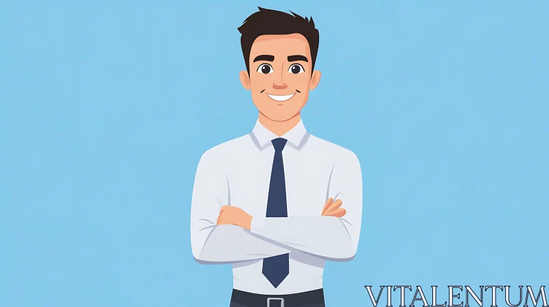 Cartoon Style Business Man Illustration