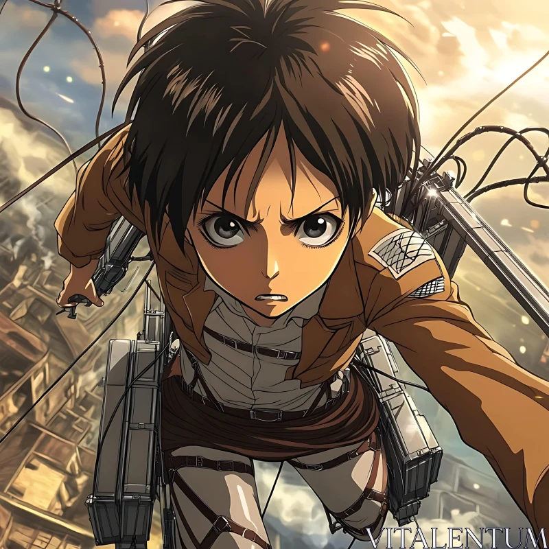 Dynamic Anime Character in Action
