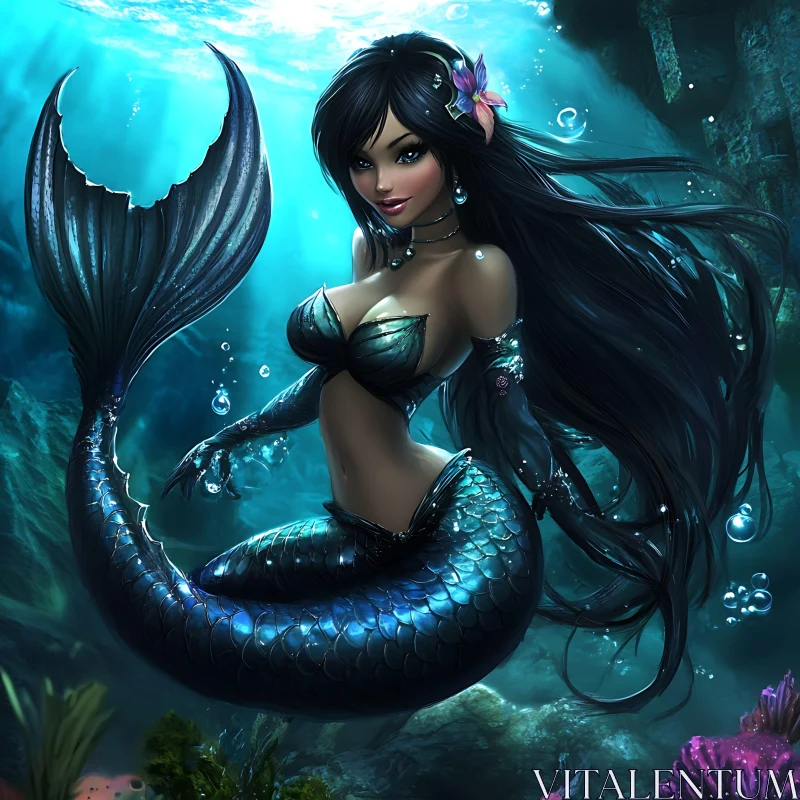 Mystical Mermaid of the Ocean Depths
