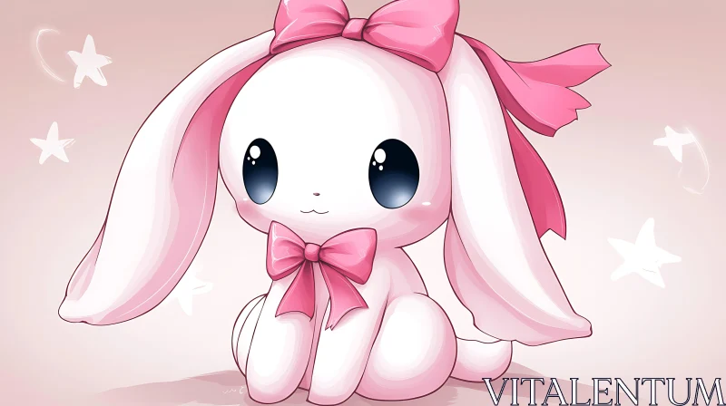 Adorable Pink Bunny Cartoon Illustration