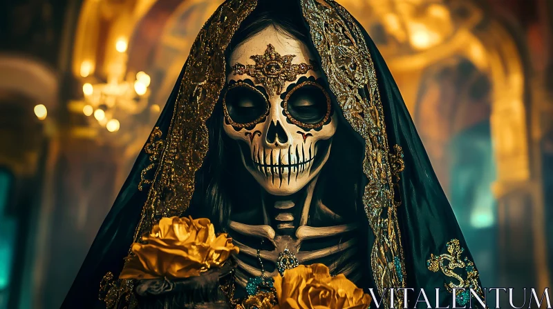 Day of the Dead Skeleton with Veil