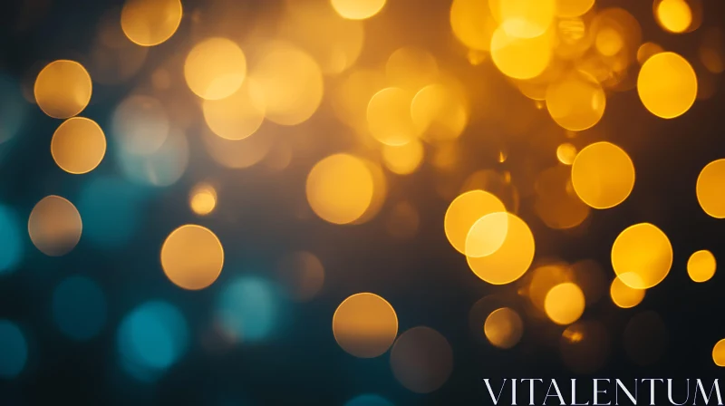 Abstract Teal and Gold Bokeh Orbs
