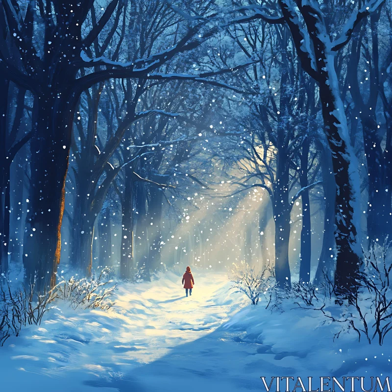 Solitary Walk in a Winter Wonderland
