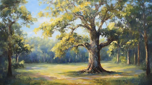 Tranquil Forest Landscape Painting