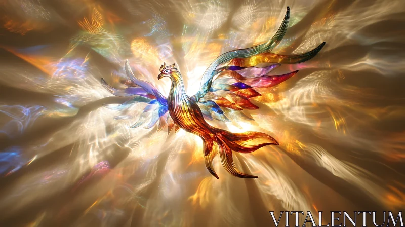 Ethereal Phoenix Glass Art