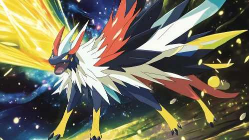 Powerful Animated Creature with Vibrant Wings