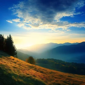 Serene Mountain View at Dusk