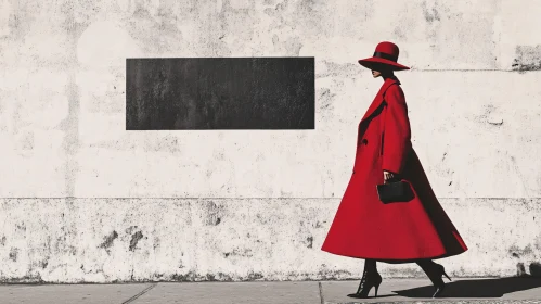 Red Fashion in Urban Setting