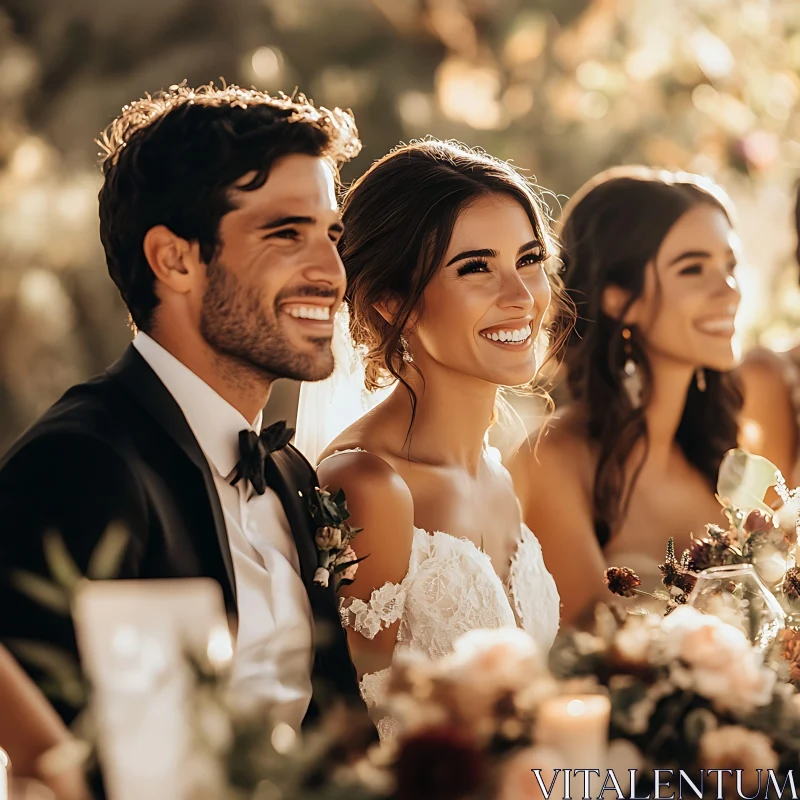 Bride and Groom Share a Wedding Moment