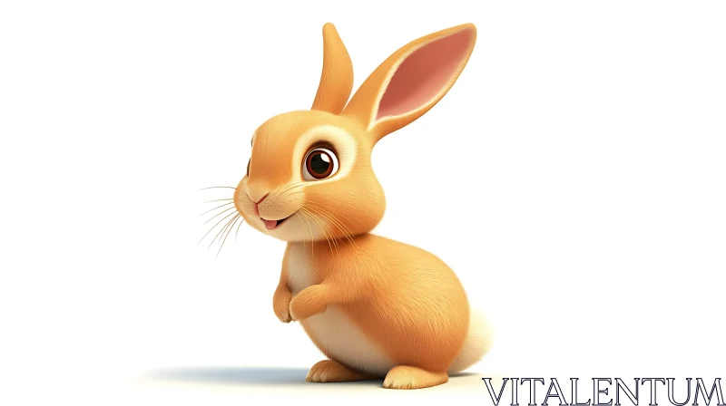Charming Orange Bunny Illustration