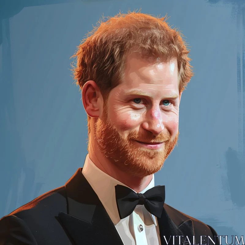 AI ART Portrait of Prince Harry in Tuxedo