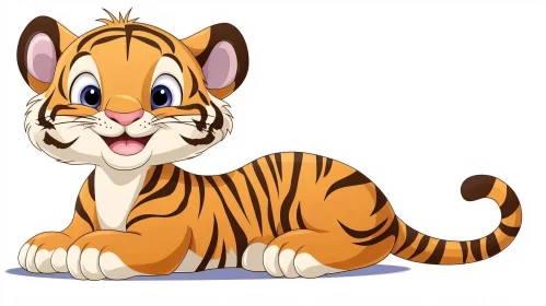Adorable Baby Tiger Cartoon Image