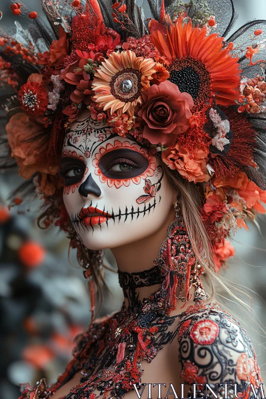 Lady in Floral Makeup