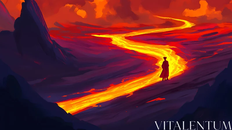 Lava River at Sunset
