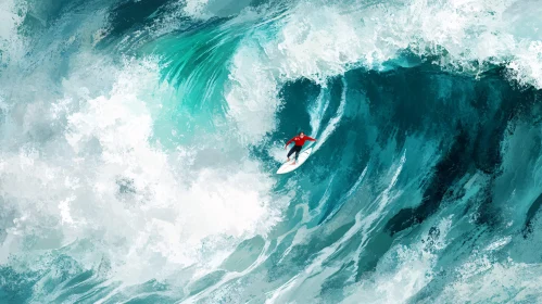 Riding the Turquoise Wave Painting