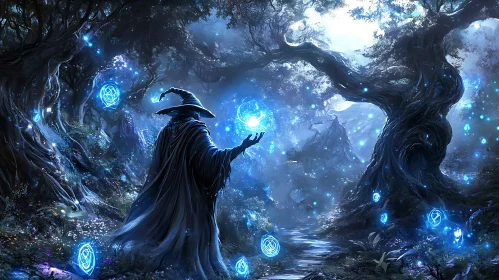 Magical Wizardry in Dark Woods