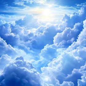 Heavenly Clouds and Sunlit Sky