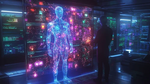 Futuristic Human Hologram Display