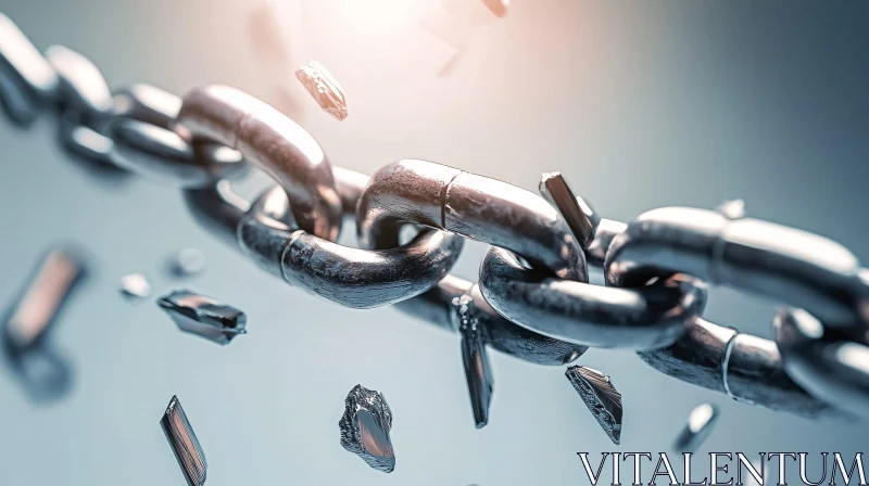Metal Chain Links Breaking Apart AI Image