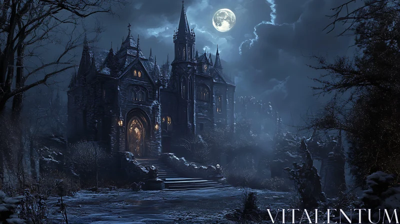 AI ART Moonlit Gothic Architecture