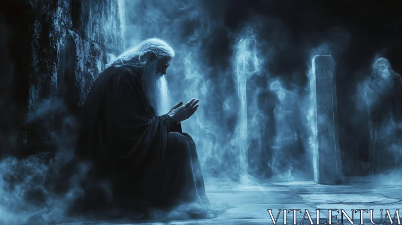 Ancient Wizard in a Spiritual Realm