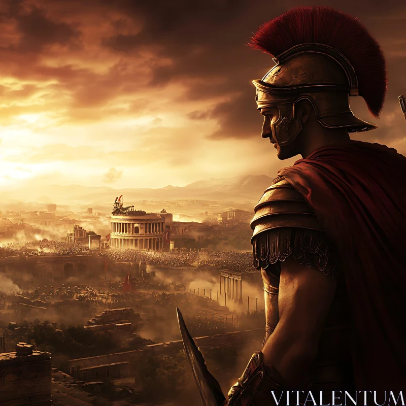 Warrior and Cityscape