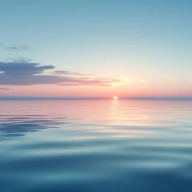 Peaceful Ocean Sunset with Soft Colors