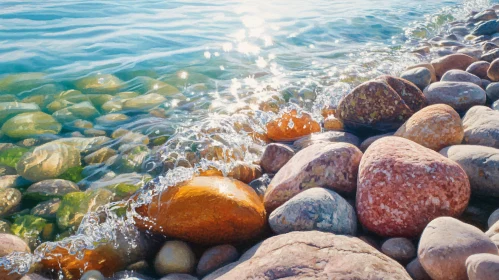 Tranquil Lakeshore with Sunlit Reflections